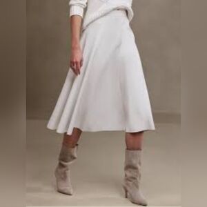 Banana Republic Cream Midi A-Line Skirt